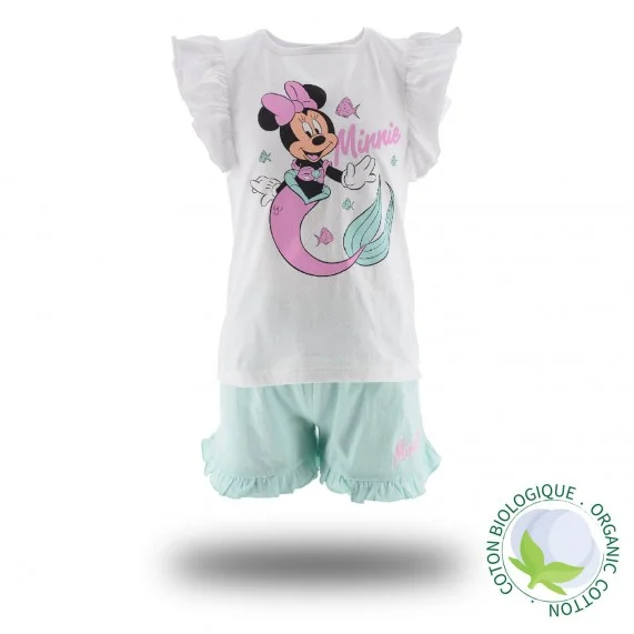 Pijama corto de niña Minnie Disney en algodón orgánico (Ensemble de Pyjama) French Market chez FrenchMarket