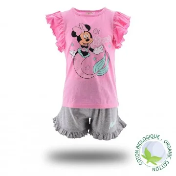 Pijama corto de niña Minnie Disney en algodón orgánico (Ensemble de Pyjama) French Market chez FrenchMarket