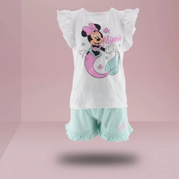 Pyjama Court Fille Minnie Disney en Coton Biologique (Ensembles de Pyjama) French Market chez FrenchMarket