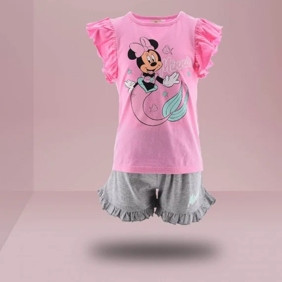 Kurzer Mädchen-Pyjama Minnie Disney aus Biobaumwolle (Ensemble de Pyjama) French Market auf FrenchMarket