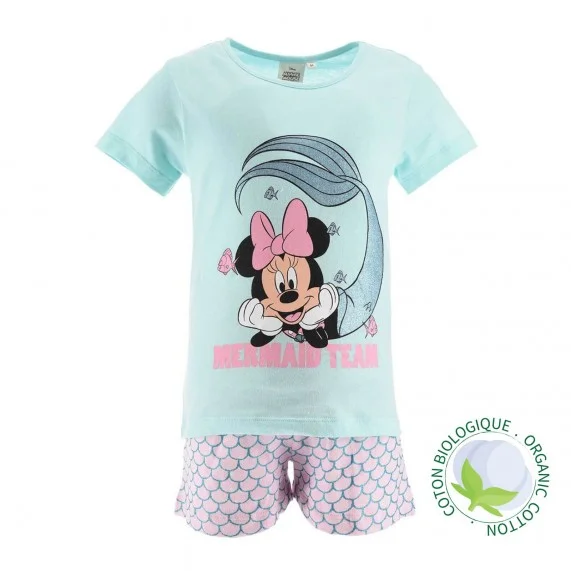 Kurzer Mädchen-Pyjama Minnie Disney aus Biobaumwolle (Ensemble de Pyjama) French Market auf FrenchMarket