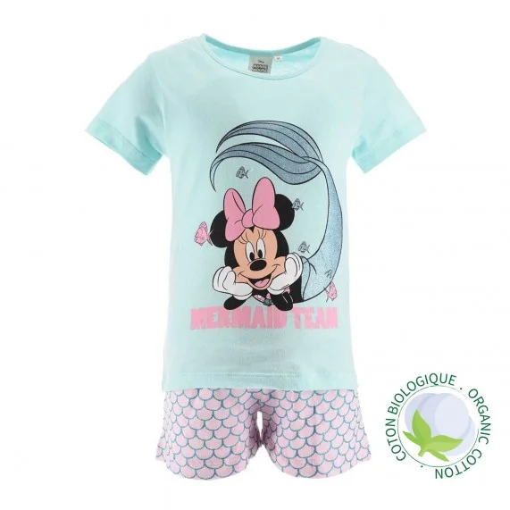 Pyjama Court Fille Minnie Disney en Coton Biologique (Ensembles de Pyjama) French Market chez FrenchMarket