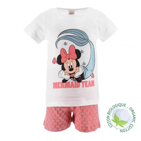 Kurzer Mädchen-Pyjama Minnie Disney aus Biobaumwolle (Ensemble de Pyjama) French Market auf FrenchMarket