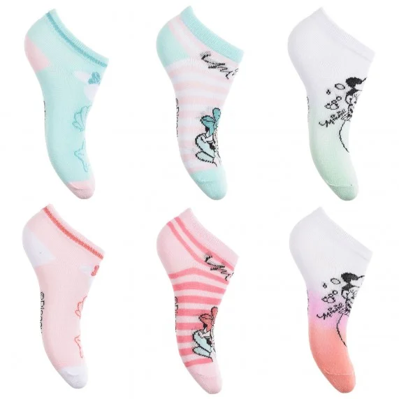 Lot de 6 Paires de Socquettes Fille Minnie Mouse (Chaussettes) French Market chez FrenchMarket