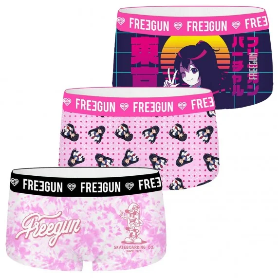 Lot de 3 Shorties Femme Fantaisie (Boxer Femme) Freegun chez FrenchMarket