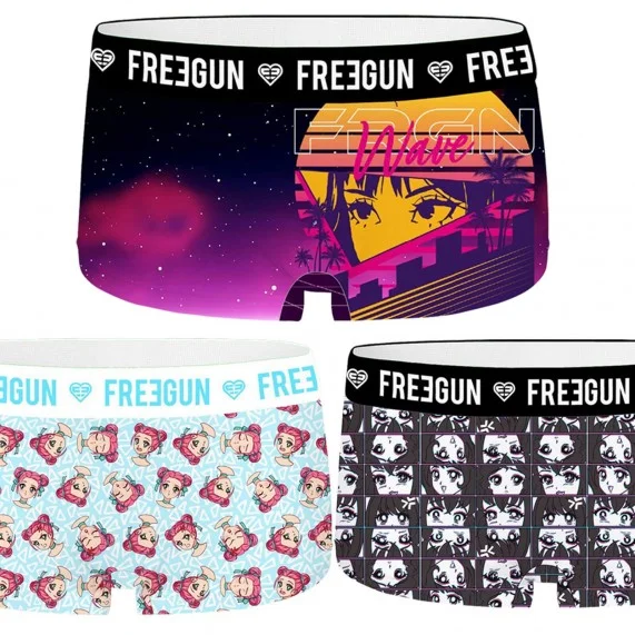 3er-Pack Shorties Frau Fantasy (Boxers - Höschen) Freegun auf FrenchMarket