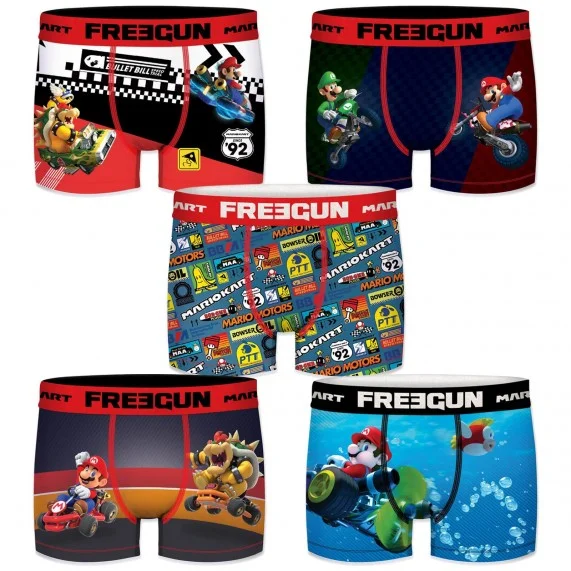 5er-Pack Herren-Boxershorts Mario Kart (Boxershorts für Männer) Freegun auf FrenchMarket