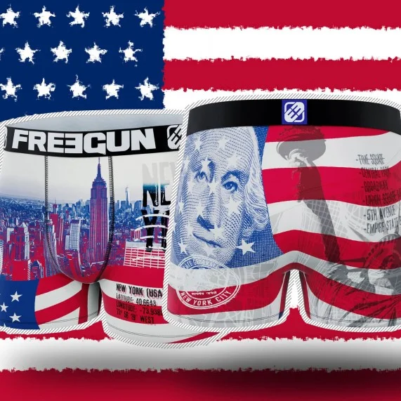 Boxer con bandiera USA da uomo (Boxer) Freegun chez FrenchMarket