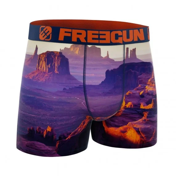 Boxer de microfibra reciclada para hombre "Landscape 3 (Boxers) Freegun chez FrenchMarket