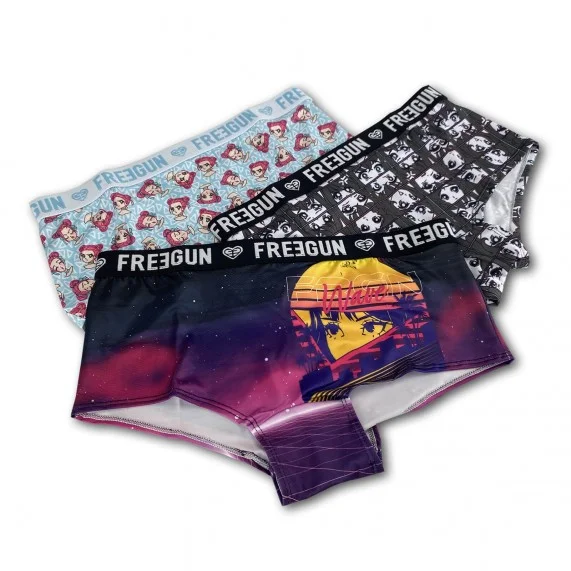 Lot de 3 Shorties Femme Fantaisie (Boxer Femme) Freegun chez FrenchMarket