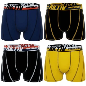 Set di 4 boxer AKTIV Sport in cotone per uomo "Practice & Train (Boxer da uomo) Freegun chez FrenchMarket