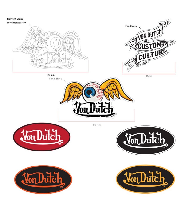 VON DUTCH Stickers Autocollant Customs Pack 4