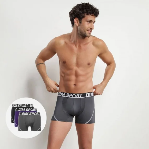 DIM SPORT" Heren Microfiber Boxershort Set van 3 (Boksers) Dim chez FrenchMarket