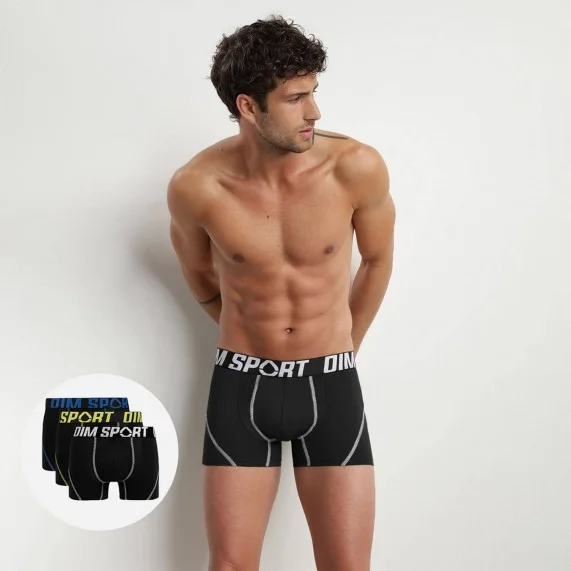 Boxer da uomo "DIM SPORT" in cotone elasticizzato, set di 3 (Boxer) Dim chez FrenchMarket