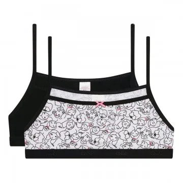 Set di 2 reggiseni da ragazza in cotone elasticizzato "Les Pockets (Reggiseni) Dim chez FrenchMarket