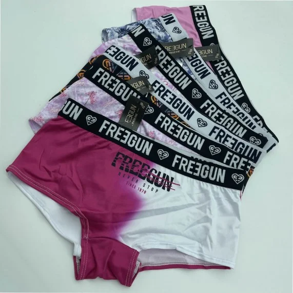 Set di 6 pantaloncini da ragazza fantasia (Boxer/Shorty) Freegun chez FrenchMarket