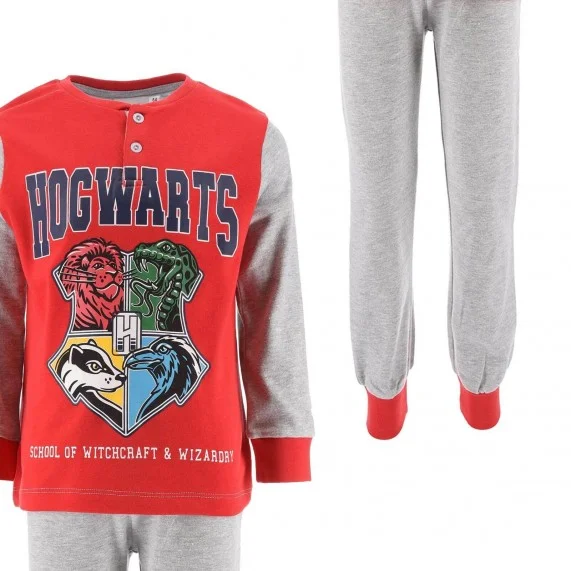 Pyjama Long Coton Garçon Harry Potter "Hogwarts School" (Ensembles de Pyjama) French Market chez FrenchMarket