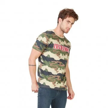 Von Dutch Heren t-shirt Bells Camouflage Logo Rood (T-shirts) Von Dutch chez FrenchMarket