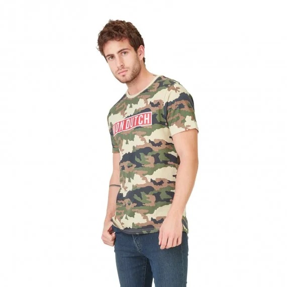 Von Dutch Heren t-shirt Bells Camouflage Logo Rood (T-shirts) Von Dutch chez FrenchMarket