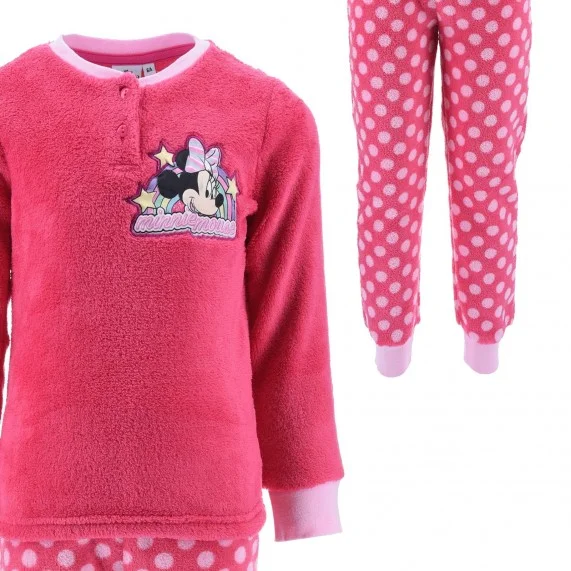 Girl's Minnie Mouse "Rainbow" Long Fleece Pyjama (Ensemble de Pyjama) French Market auf FrenchMarket