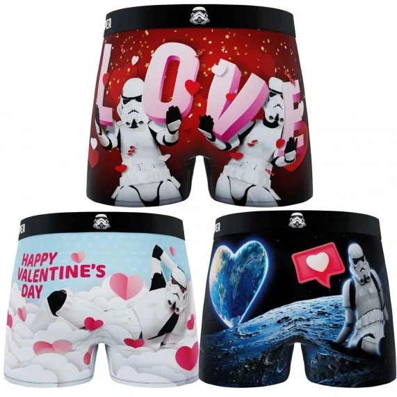 Lot de 3 Boxers Homme Stormtrooper Saint Valentin (Lot boxers Homme) Freegun chez FrenchMarket