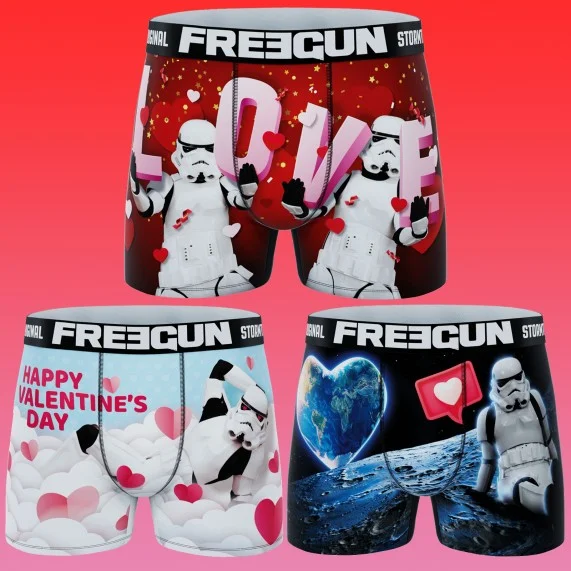 Lot de 3 Boxers Homme Stormtrooper Saint Valentin (Lot boxers Homme) Freegun chez FrenchMarket