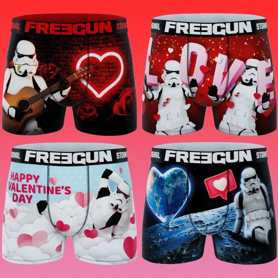 Set di 4 boxer da uomo Stormtrooper per San Valentino (Boxer da uomo) Freegun chez FrenchMarket