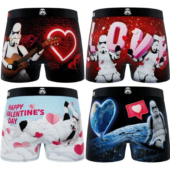 4er-Pack Herren-Boxershorts Stormtrooper Valentinstag (Boxershorts für Männer) Freegun auf FrenchMarket