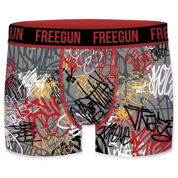 Set van 4 herenboxershorts van katoen "Skull Graffiti (Herenboxershorts) Freegun chez FrenchMarket