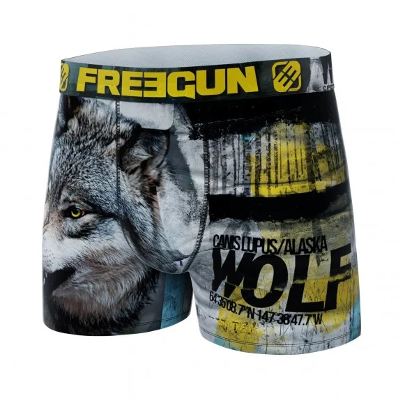 Boxer da uomo in microfibra riciclata con animali (Boxer) Freegun chez FrenchMarket