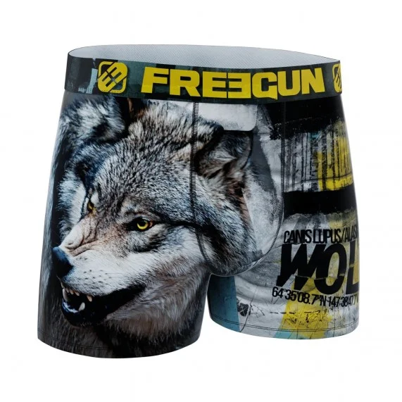 Boxer da uomo in microfibra riciclata con animali (Boxer) Freegun chez FrenchMarket