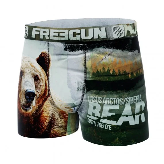 Boxer da uomo in microfibra riciclata con animali (Boxer) Freegun chez FrenchMarket