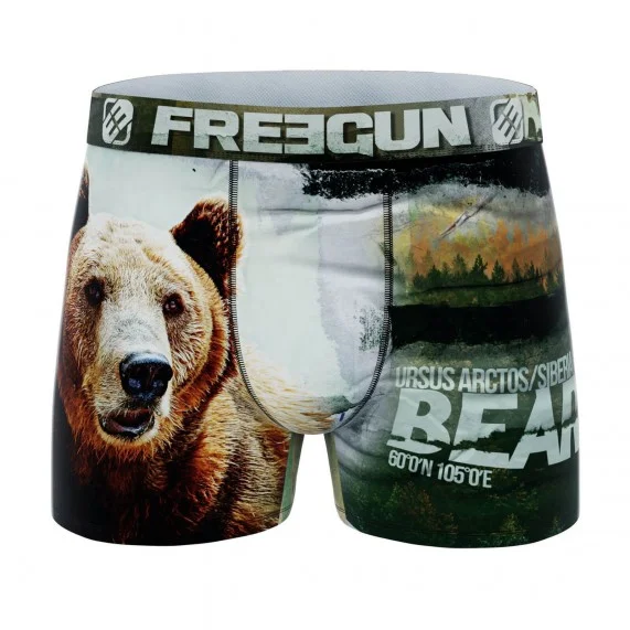 Boxer da uomo in microfibra riciclata con animali (Boxer) Freegun chez FrenchMarket