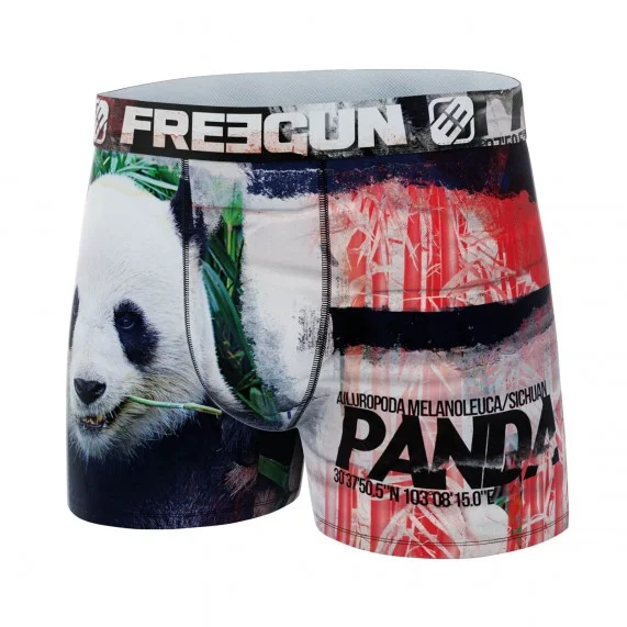 Set di 4 boxer da uomo in microfibra riciclata con animali (Boxer da uomo) Freegun chez FrenchMarket