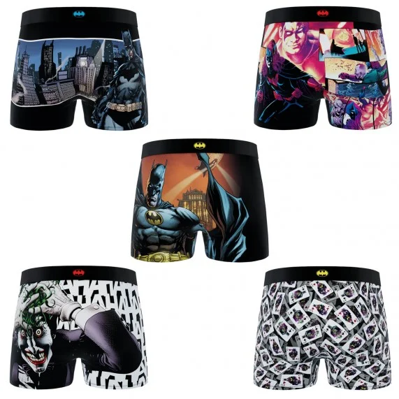 Set van 5 herenboxers van DC Comics Batman "Gotham City" (Herenboxershorts) Freegun chez FrenchMarket