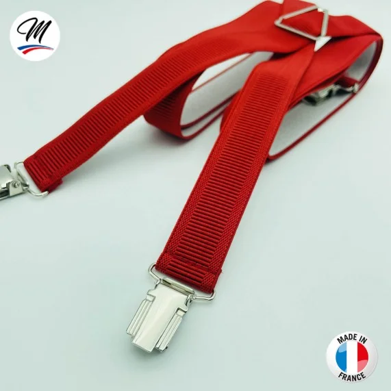 X-shaped suspenders with clips Fine or Large - Made in France (Suspenders) French Market on FrenchMarket