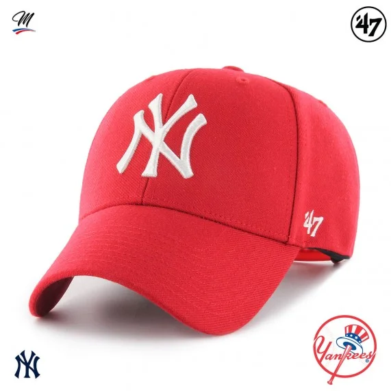 Casquette MLB New York Yankees MVP Snapback Rouge (Casquettes) '47 Brand chez FrenchMarket