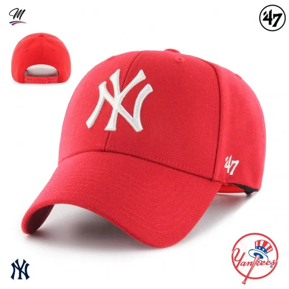 Casquette MLB New York Yankees MVP Snapback Rouge (Casquettes) '47 Brand chez FrenchMarket