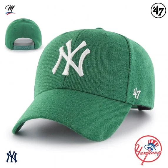 Casquette MLB New York Yankees MVP Snapback Vert (Casquettes) '47 Brand chez FrenchMarket