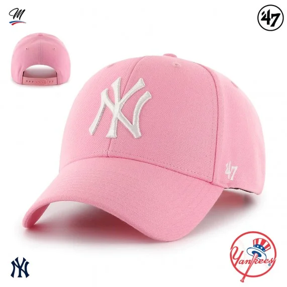 Casquette MLB New York Yankees MVP Snapback Rose (Casquettes) '47 Brand chez FrenchMarket