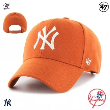 Casquette MLB New York Yankees MVP Snapback Orange (Casquettes) '47 Brand chez FrenchMarket