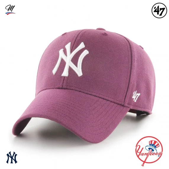 Casquette MLB New York Yankees MVP Snapback Violet (Casquettes) '47 Brand chez FrenchMarket