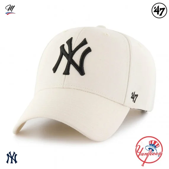 Casquette MLB New York Yankees MVP Snapback Natural Crème (Casquettes) '47 Brand chez FrenchMarket