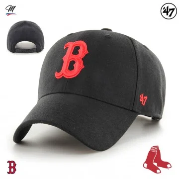 Casquette MLB Boston Red Sox MVP Snapback Noir (Casquettes) '47 Brand chez FrenchMarket