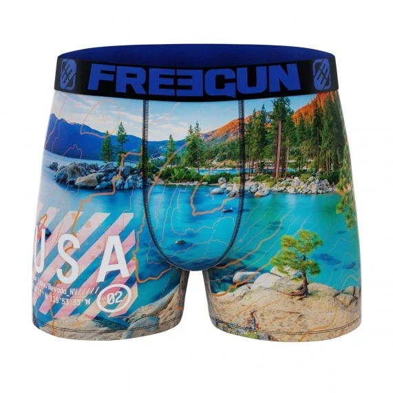 Boxer Homme Microfibre Recyclé "Paysage du Monde" (Boxers Homme) Freegun chez FrenchMarket