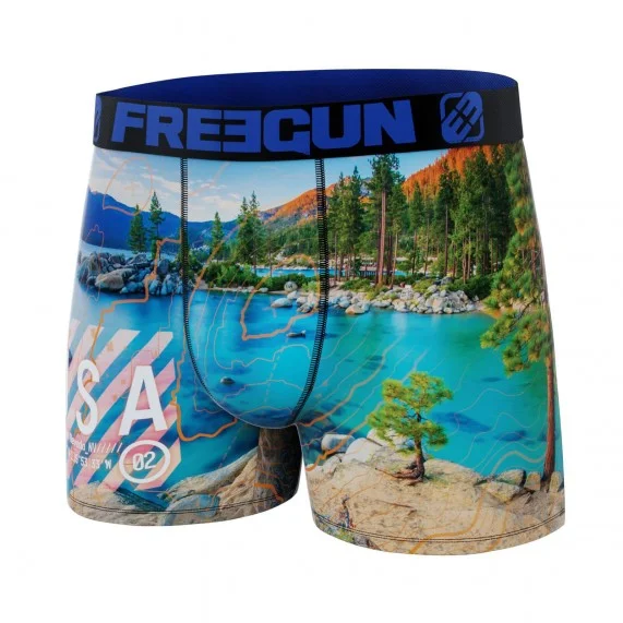 Boxer Homme Microfibre Recyclé "Paysage du Monde" (Boxers Homme) Freegun chez FrenchMarket