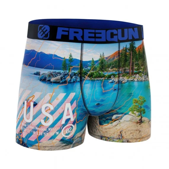 Boxershorts für Männer aus recycelter Mikrofaser "Paysage du Monde" (Landschaft der Welt) (Boxershorts) Freegun auf FrenchMarket