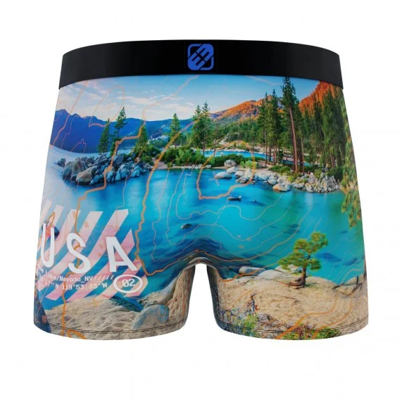 Boxer uomo in microfibra riciclata "Paysage du Monde (Boxer) Freegun chez FrenchMarket