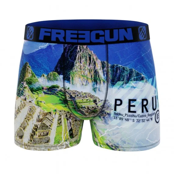 Herenboxershort van gerecyclede microvezel "Paysage du Monde (Boksers) Freegun chez FrenchMarket