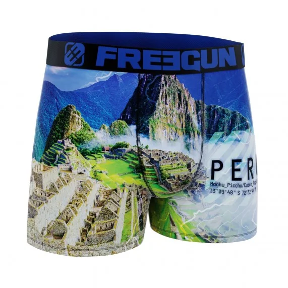 Herenboxershort van gerecyclede microvezel "Paysage du Monde (Boksers) Freegun chez FrenchMarket